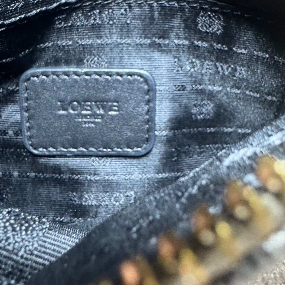 LOEWE Burnished Silver Leather Small Anagram Messenger Crossbody Bag - Picture 14 of 15